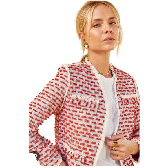 HUNTER BELL Jackets & Blazers - Hunter Bell Coco Tweed Fringe Jacket - Women's Size 0